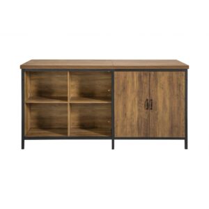 Køkkenø industrielt look, barbord med hylder, brun 170x60x89 - Køkkenudstyr - Daily-Living