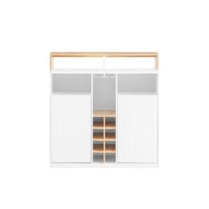 Køkkenø med opbevaring, barbord med hylder, hvid 105x60x105 - Køkkenudstyr - Daily-Living