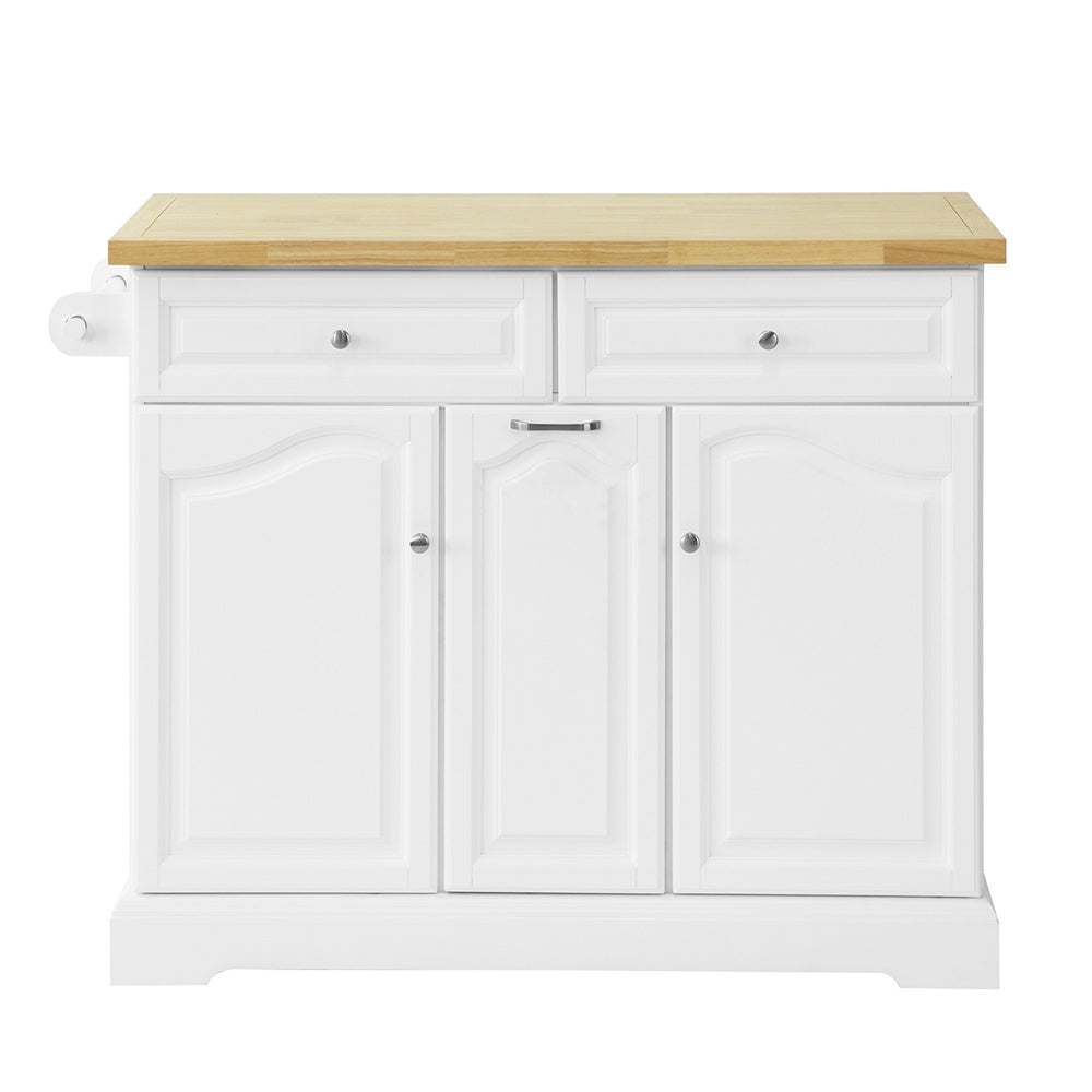 Køkkenø med skuffer, køkkenvogn med skabe, hvid 115x46x90 - Køkkenudstyr - Daily-Living