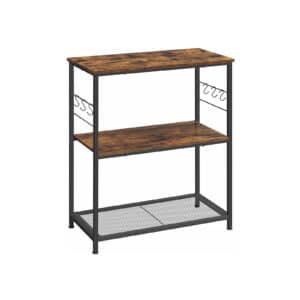 Køkkenø i industrielt design med 3 hylder - rustik brun 80x40x90 - Køkkenudstyr - Daily-Living