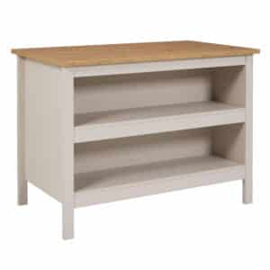 NORDIC LIVING COLLECTION Køkkenø Emmilia køkkenø, m. 2 åbne hylder - cashmere og Artisan egefinish melamin (124x75)